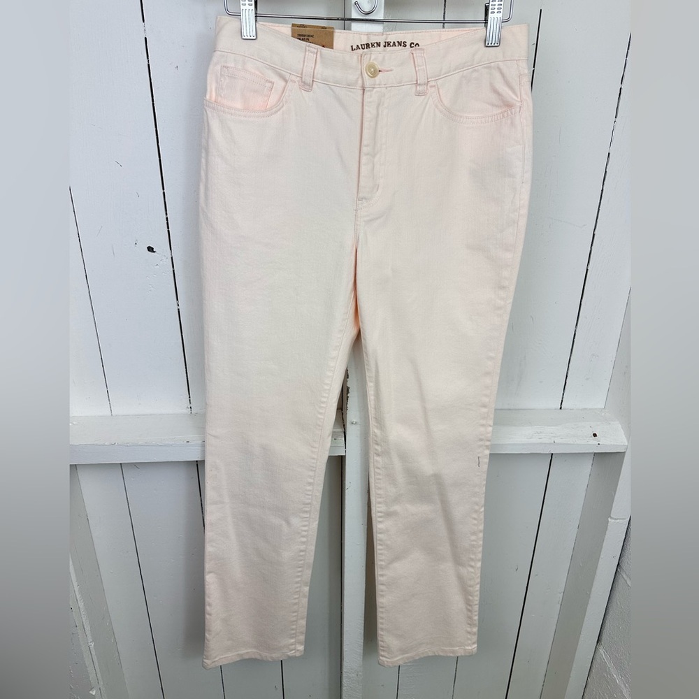 NWT Lauren Ralph Lauren Notting Hill Jeans Light Pink Size 4 Classic Straight - Picture 3 of 16